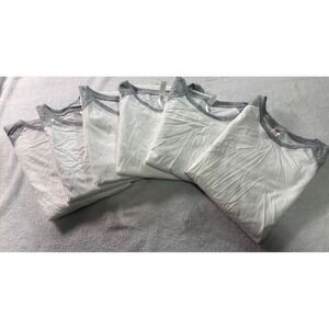 Royal Avalon Sport Mens XL Baseball White Gray Raglan Long Sleeve Shirt 6Pk
